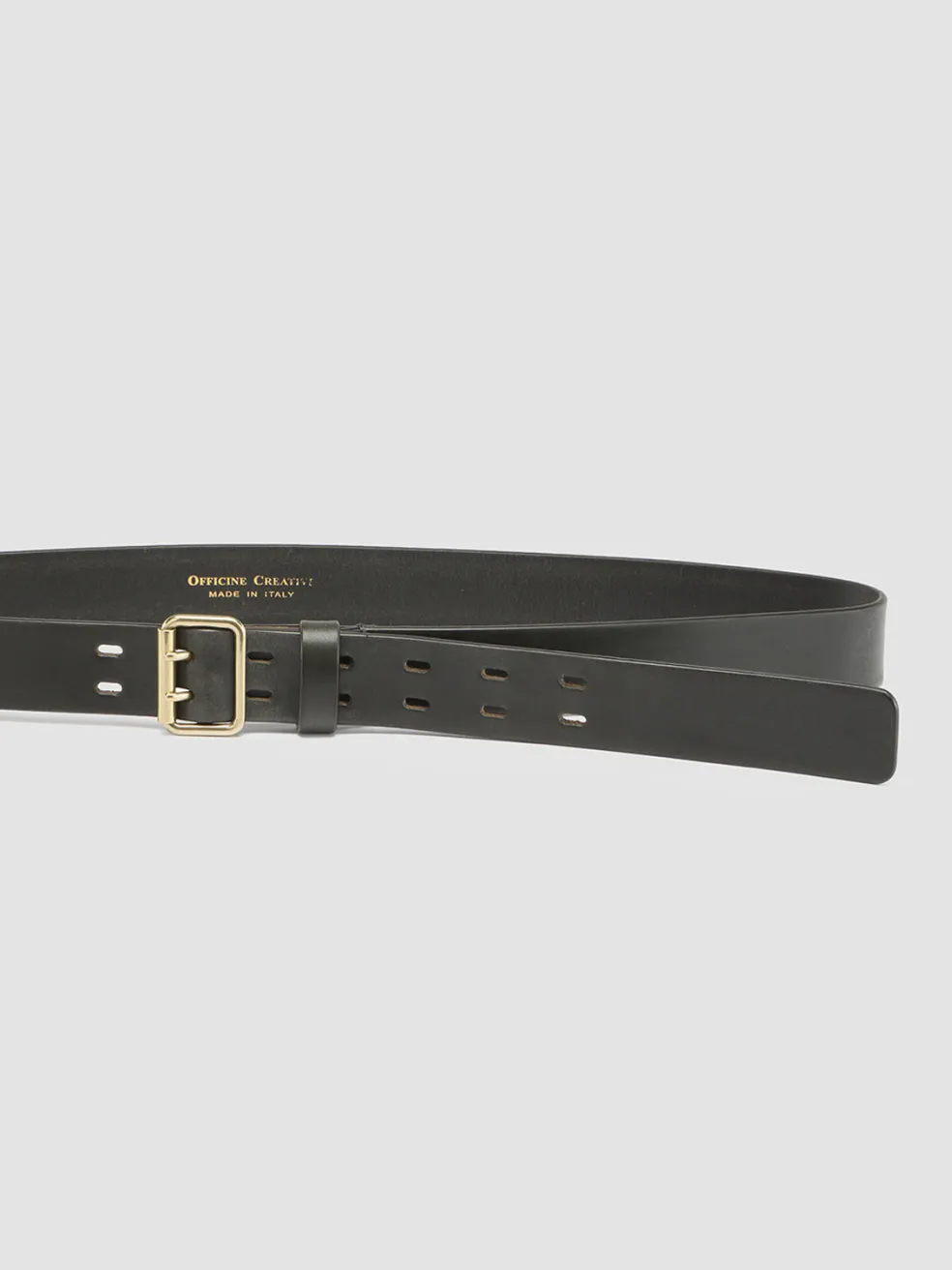 Cheap Officine Creative OC STRIP 051 - Grey Leather Belt PIOMBO