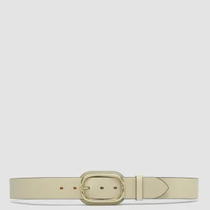 Cheap Officine Creative OC STRIP 058 - Ivory Leather Belt OAT MILK