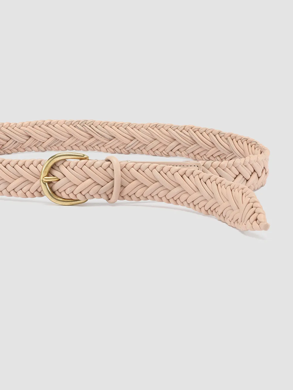 Clearance Officine Creative OC STRIP 36 - Ivory Woven Leather Belt TAPIOCA