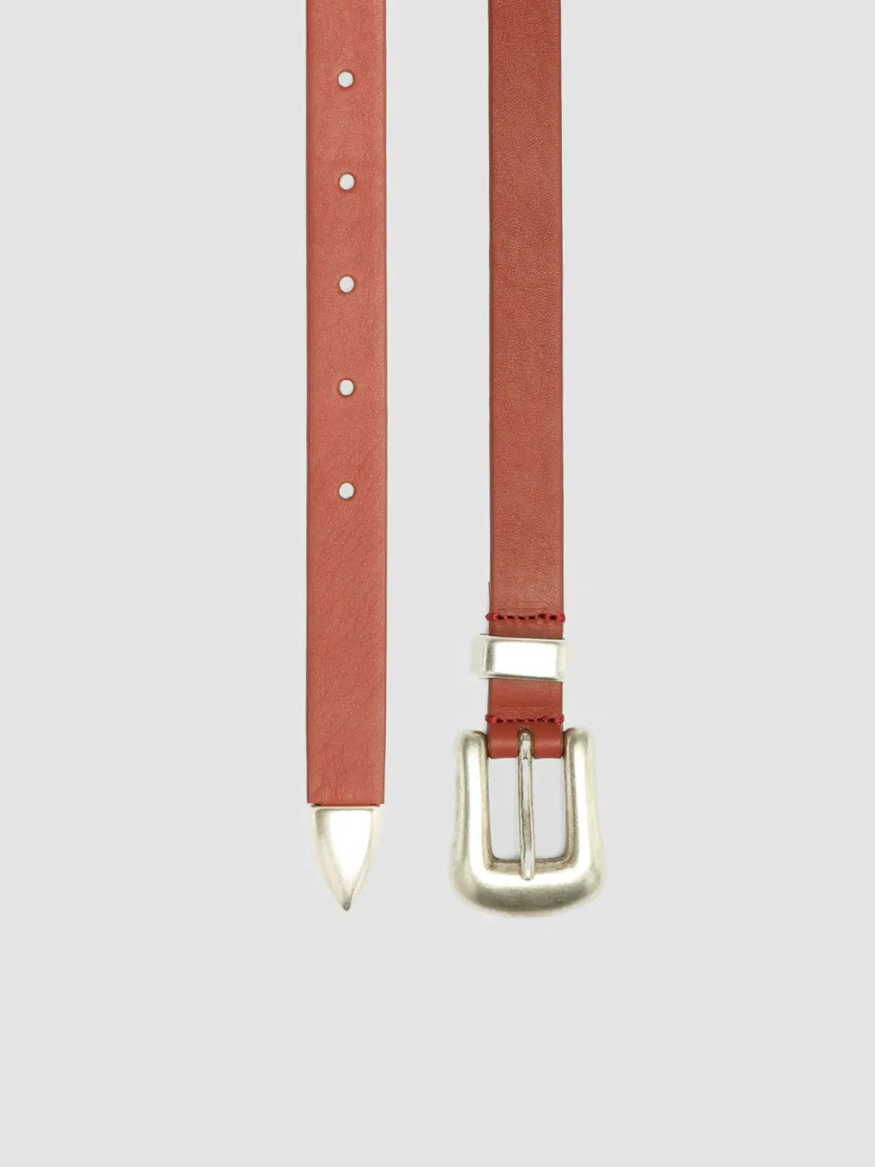 Flash Sale Officine Creative OC STRIP 066 - Red Nappa Leather Belt RUST ROSE