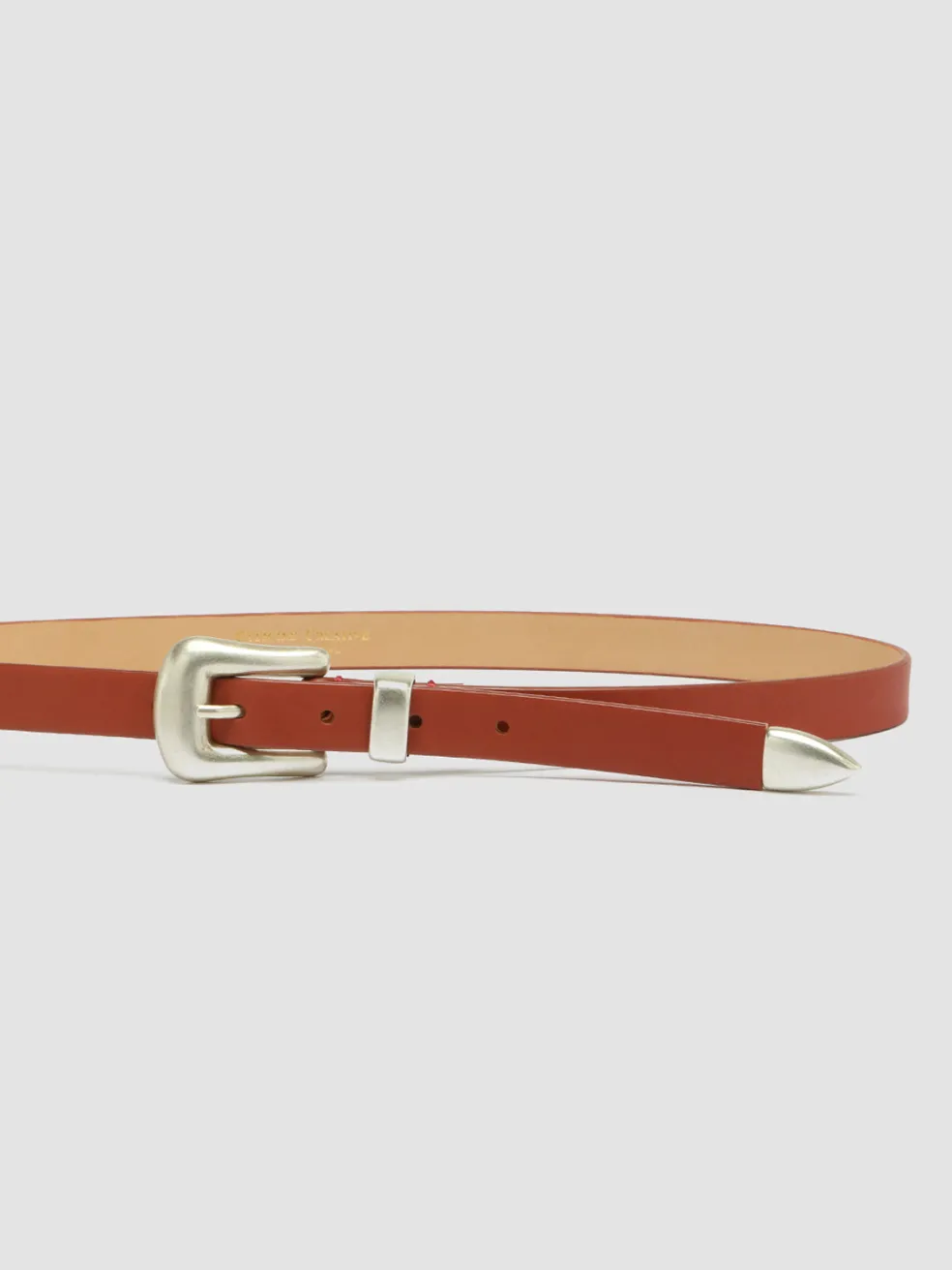 Flash Sale Officine Creative OC STRIP 066 - Red Nappa Leather Belt RUST ROSE
