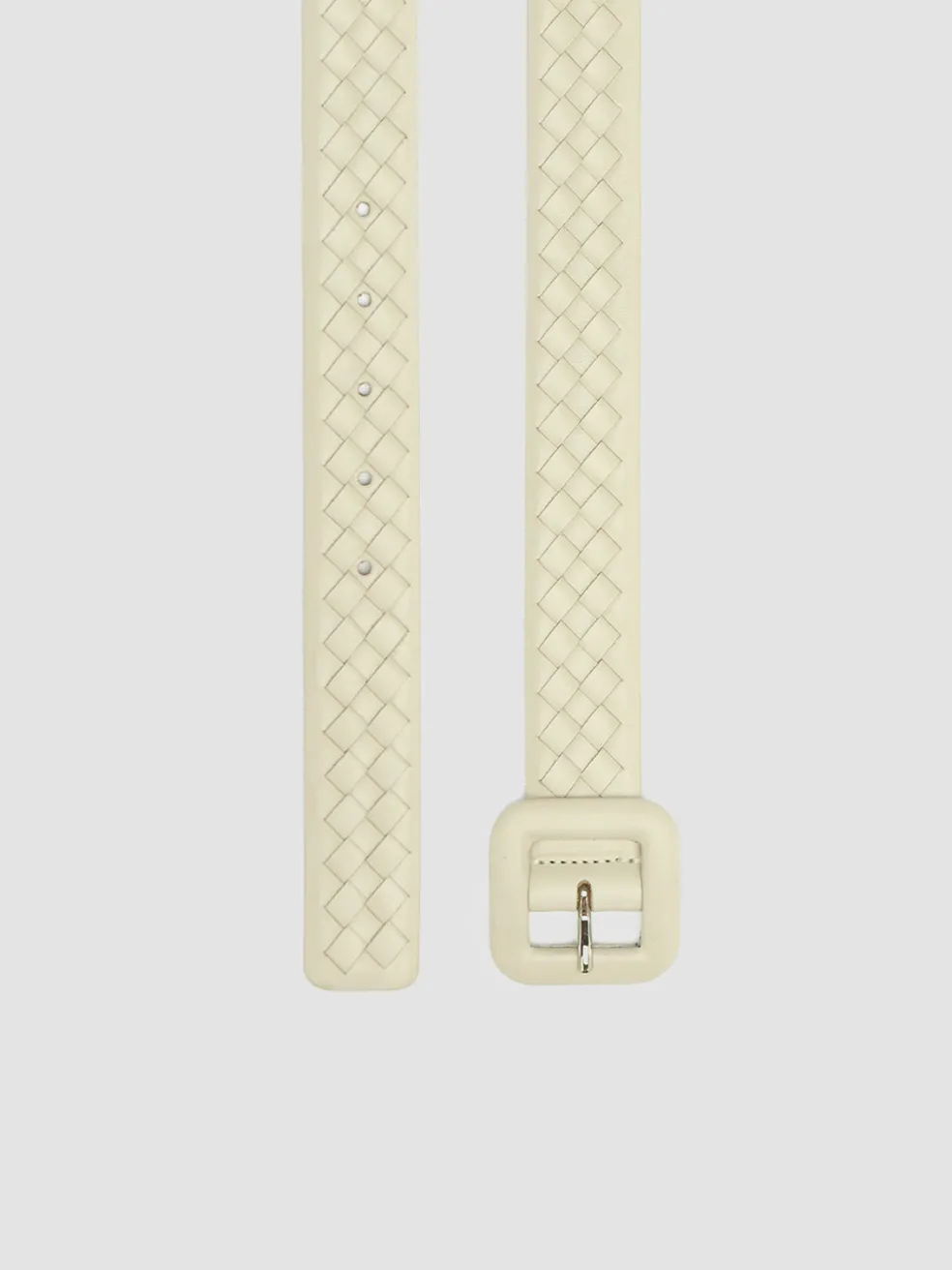 Best Officine Creative OC STRIP 060 - White Woven Leather Belt NEBBIA