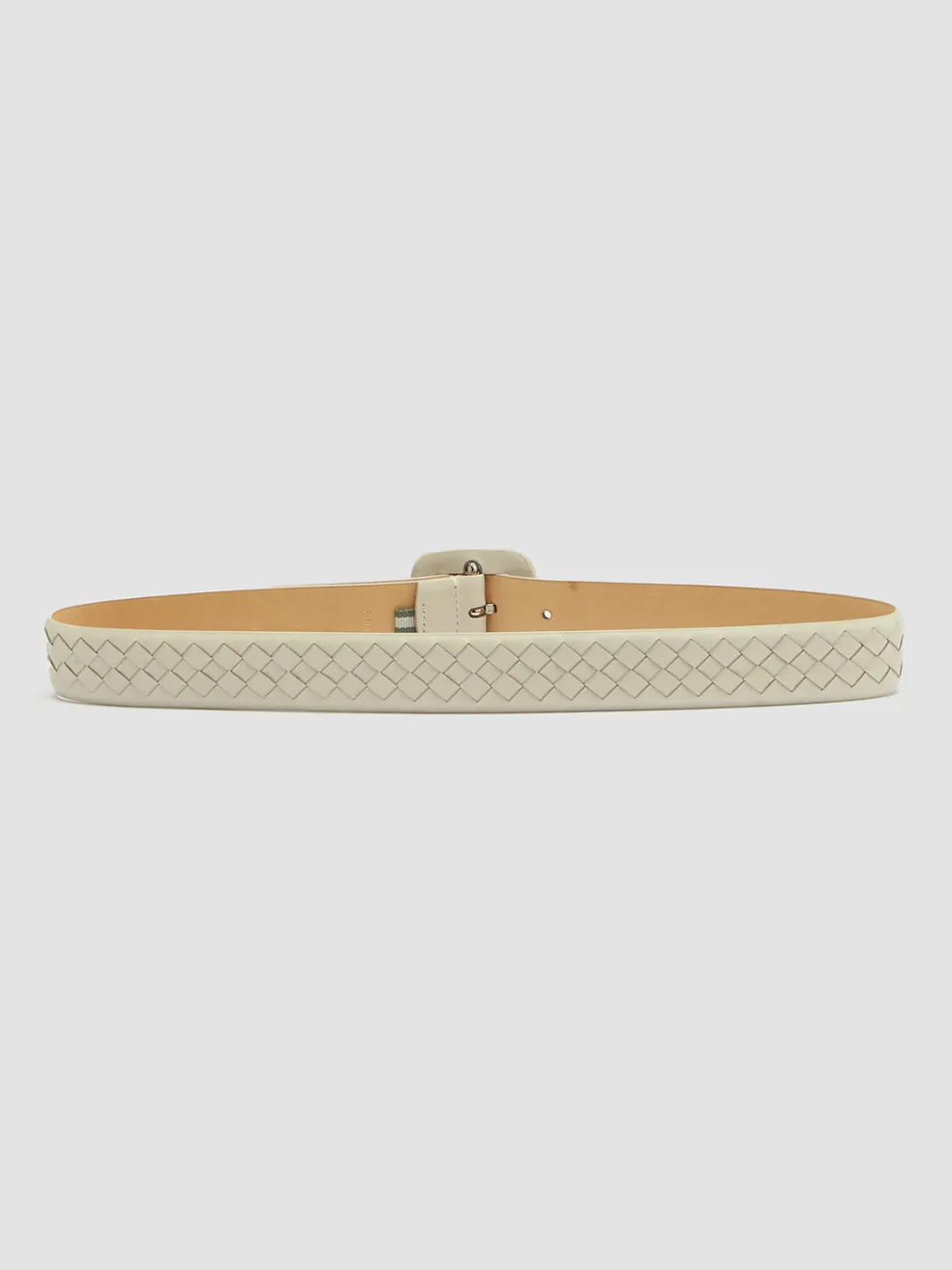 Best Officine Creative OC STRIP 060 - White Woven Leather Belt NEBBIA