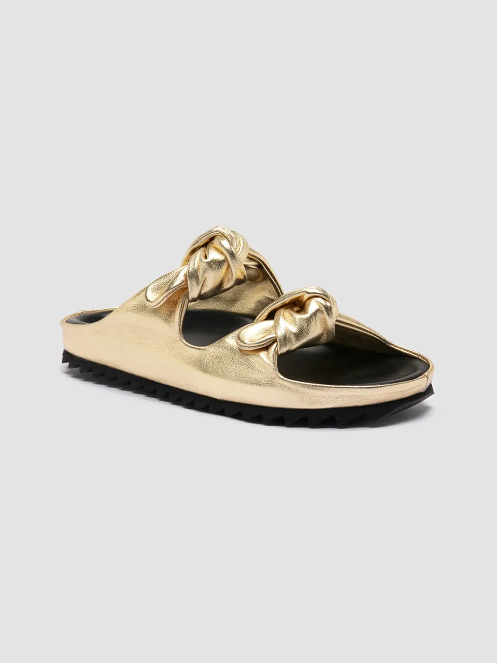 Sale Officine Creative PELAGIE 010 - Gold Leather Slide Sandals ORO