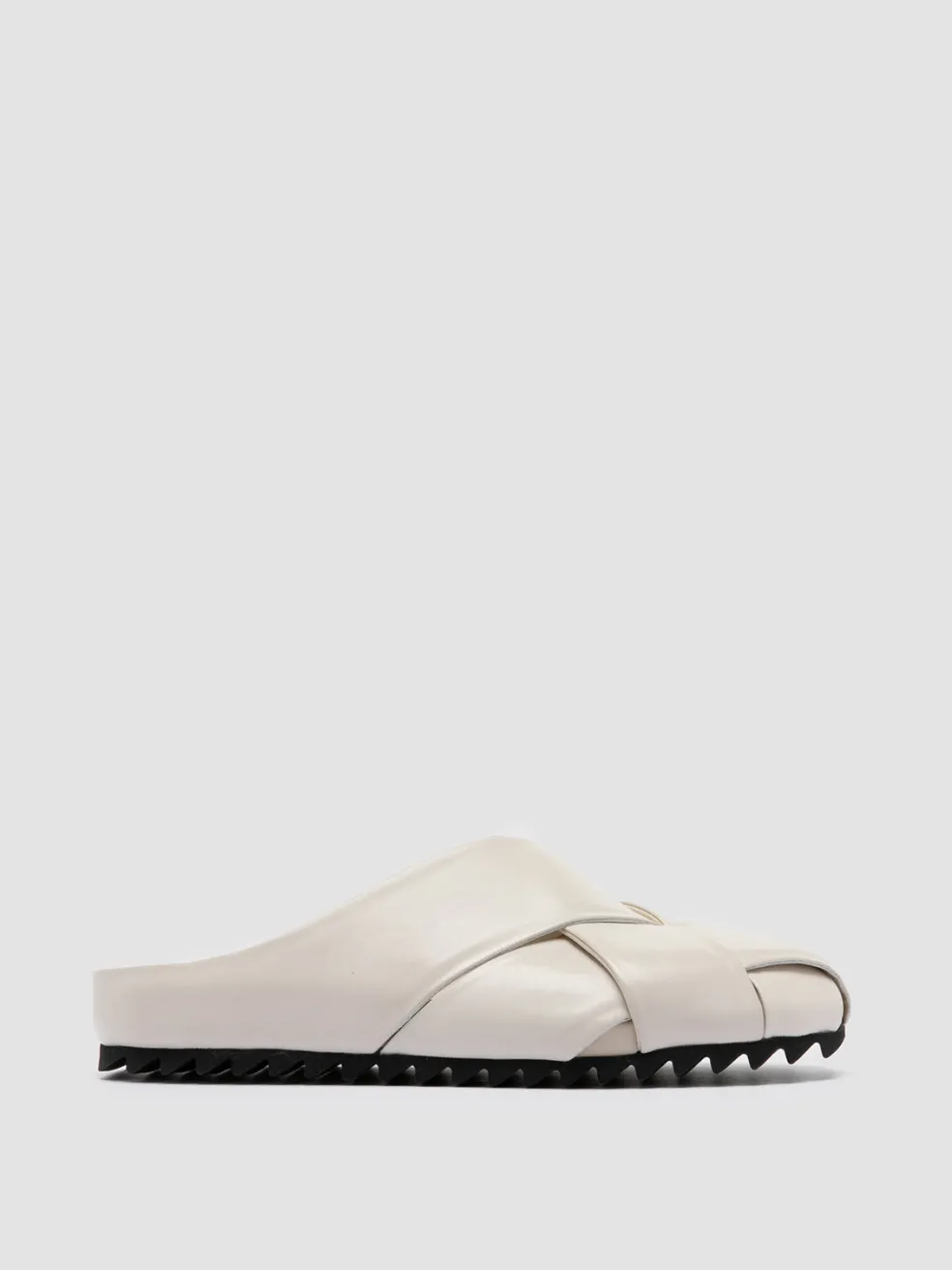 Best Officine Creative PELAGIE 018 - White Leather Mule Sandals NEBBIA