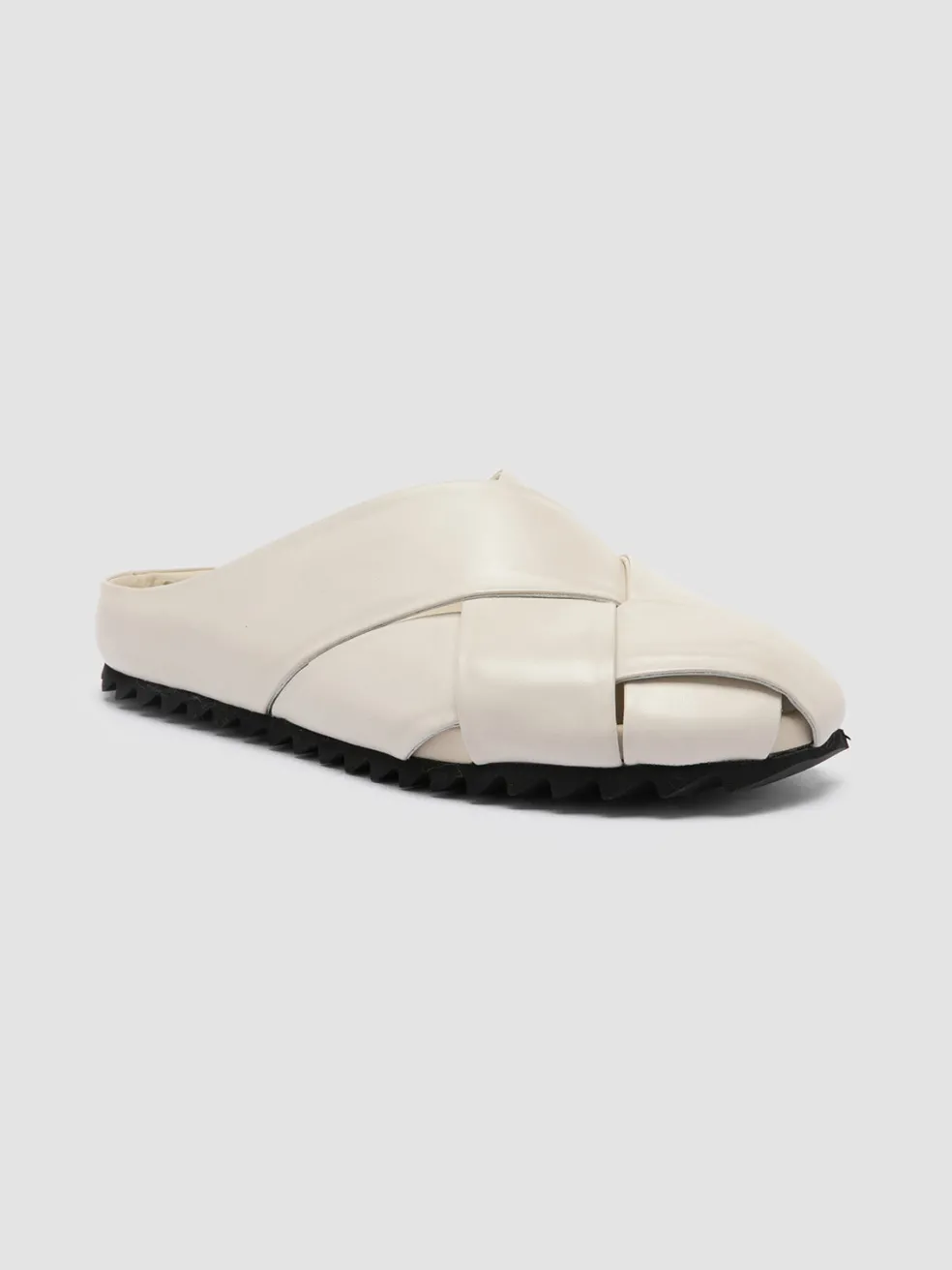 Best Officine Creative PELAGIE 018 - White Leather Mule Sandals NEBBIA
