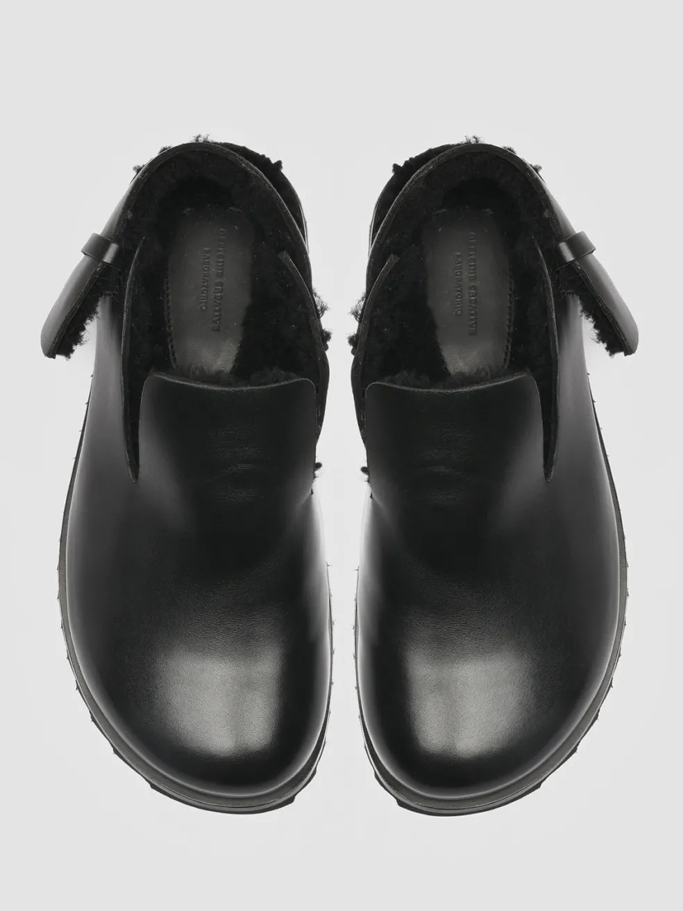 New Officine Creative PELAGIE D’HIVER 004 - Leather And Shearling Slingback Pumps BLACK