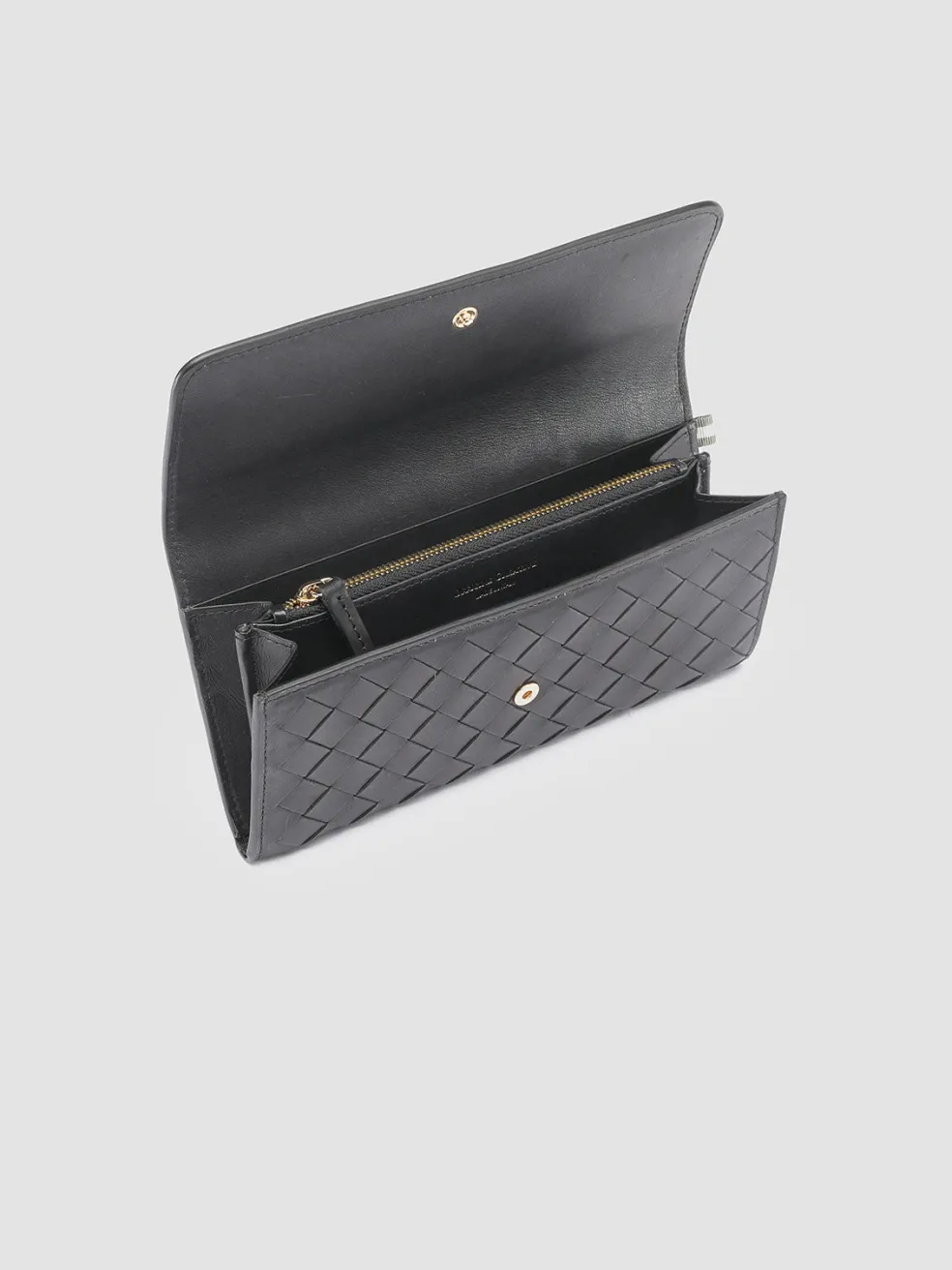 Best Officine Creative POCHE 109 - Woven Leather Wallet BLACK