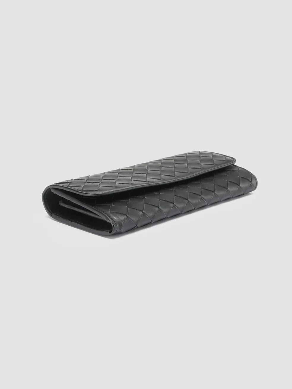 Best Officine Creative POCHE 109 - Woven Leather Wallet BLACK