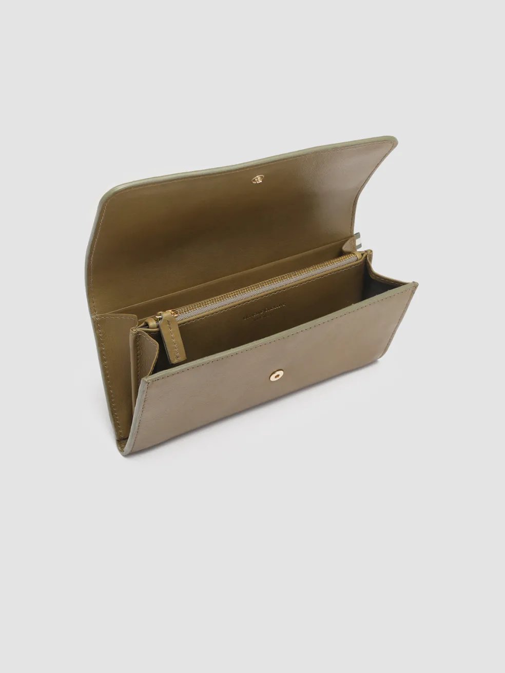 New Officine Creative POCHE 09 - Green Nappa Leather Wallet FIR GREEN