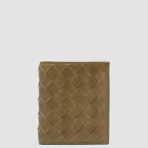 Best Sale Officine Creative POCHE 111 - Green Woven Leather Bifold Wallet FIR GREEN