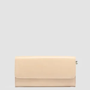 Sale Officine Creative POCHE 09 - Ivory Nappa Leather Wallet OAT MILK