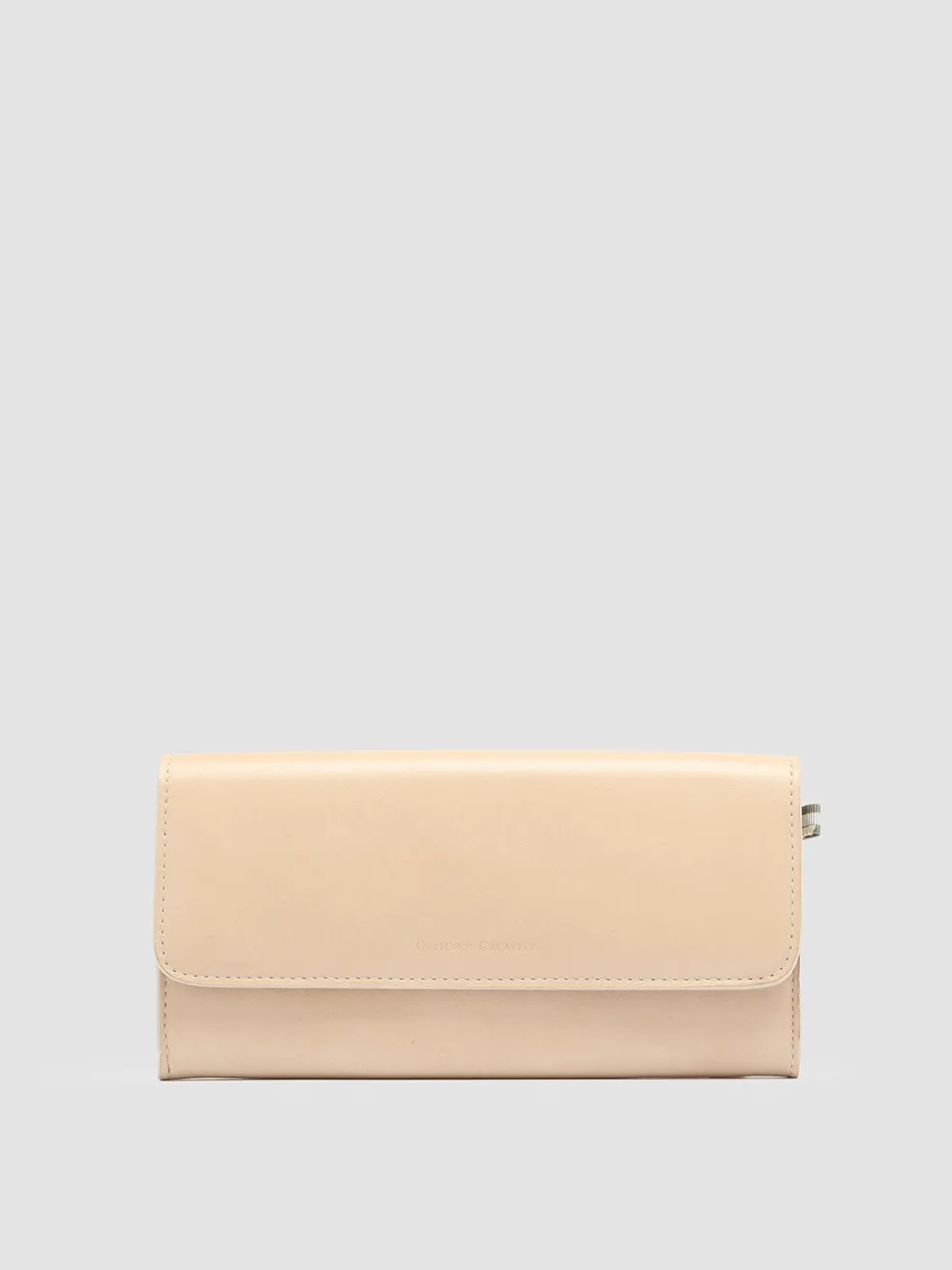 Sale Officine Creative POCHE 09 - Ivory Nappa Leather Wallet OAT MILK