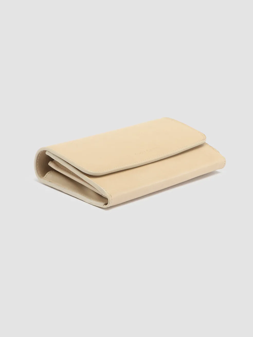 Sale Officine Creative POCHE 09 - Ivory Nappa Leather Wallet OAT MILK