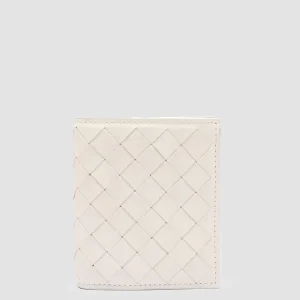 New Officine Creative POCHE 111 - White Woven Leather Bifold Wallet OFF WHITE