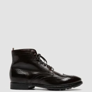 Cheap Officine Creative PRINCE 612 - Brown Leather Ankle Boots DARK BROWN