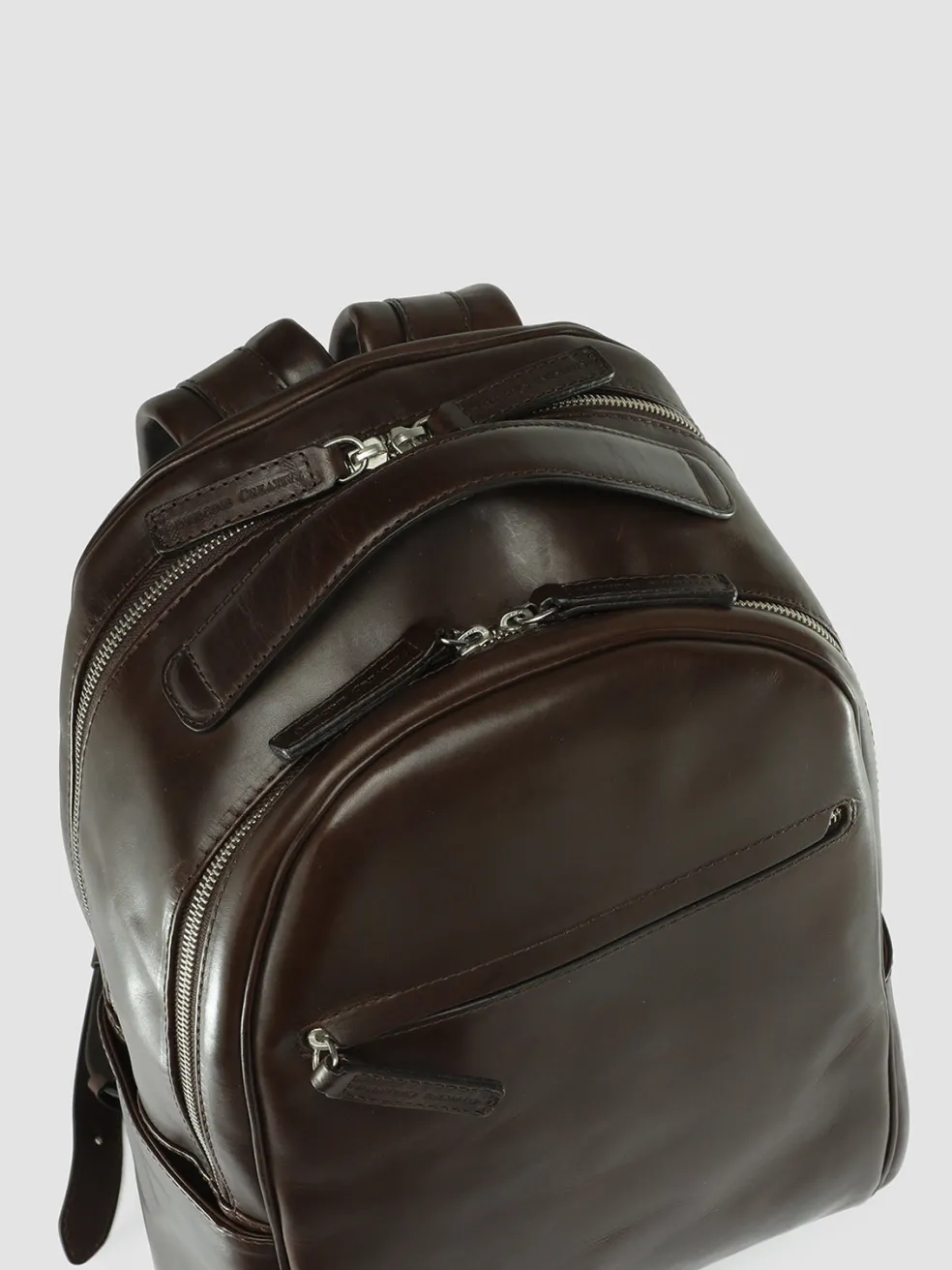 Hot Officine Creative QUENTIN 012 - Brown Leather Backpack COFEE