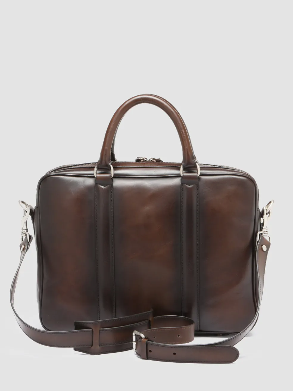 Fashion Officine Creative QUENTIN 010 - Brown Leather Bag DARK BROWN