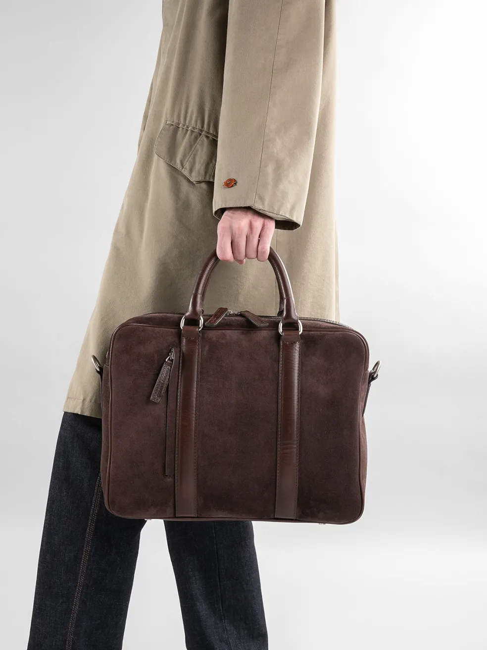 Fashion Officine Creative QUENTIN 010 - Brown Leather Bag DARK BROWN