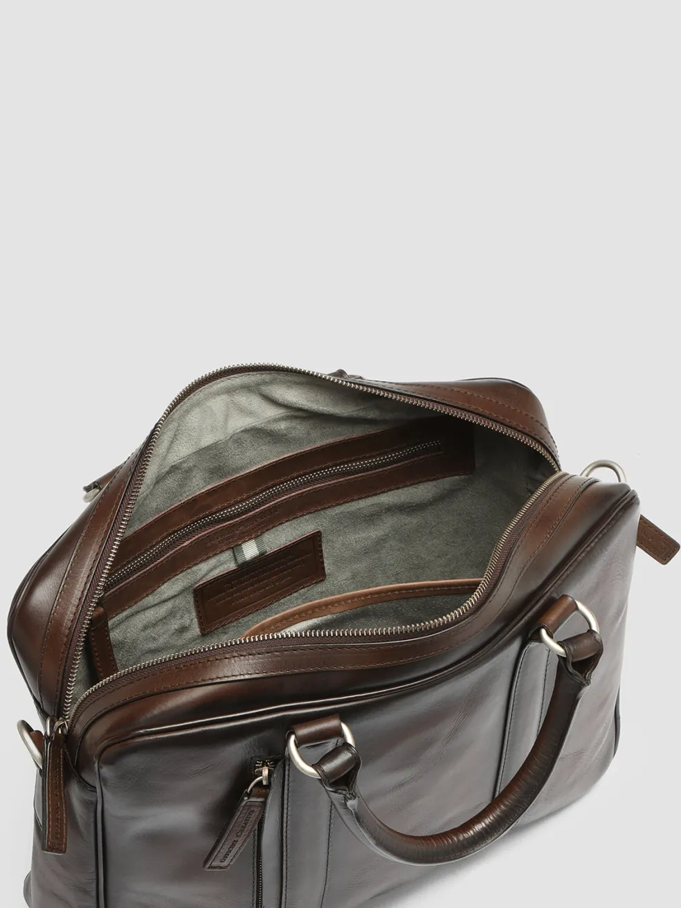 Fashion Officine Creative QUENTIN 010 - Brown Leather Bag DARK BROWN