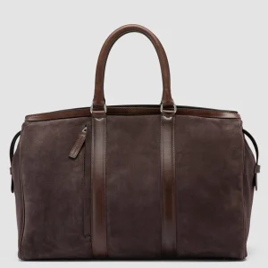 Store Officine Creative QUENTIN 009 - Brown Suede And Leather Bag LICORICE/COFFEE