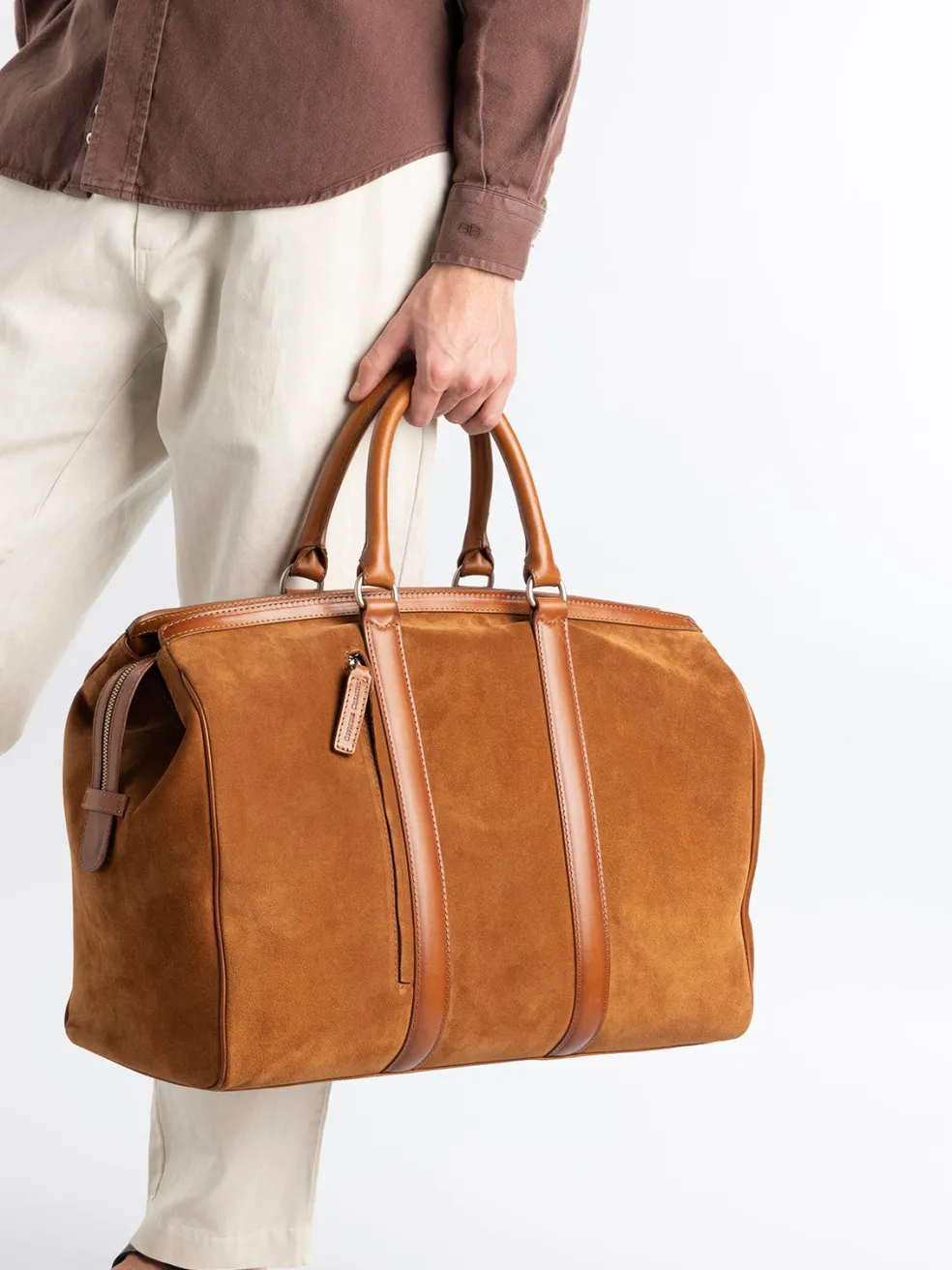 Outlet Officine Creative QUENTIN 009 - Brown Suede Bag OLIVE