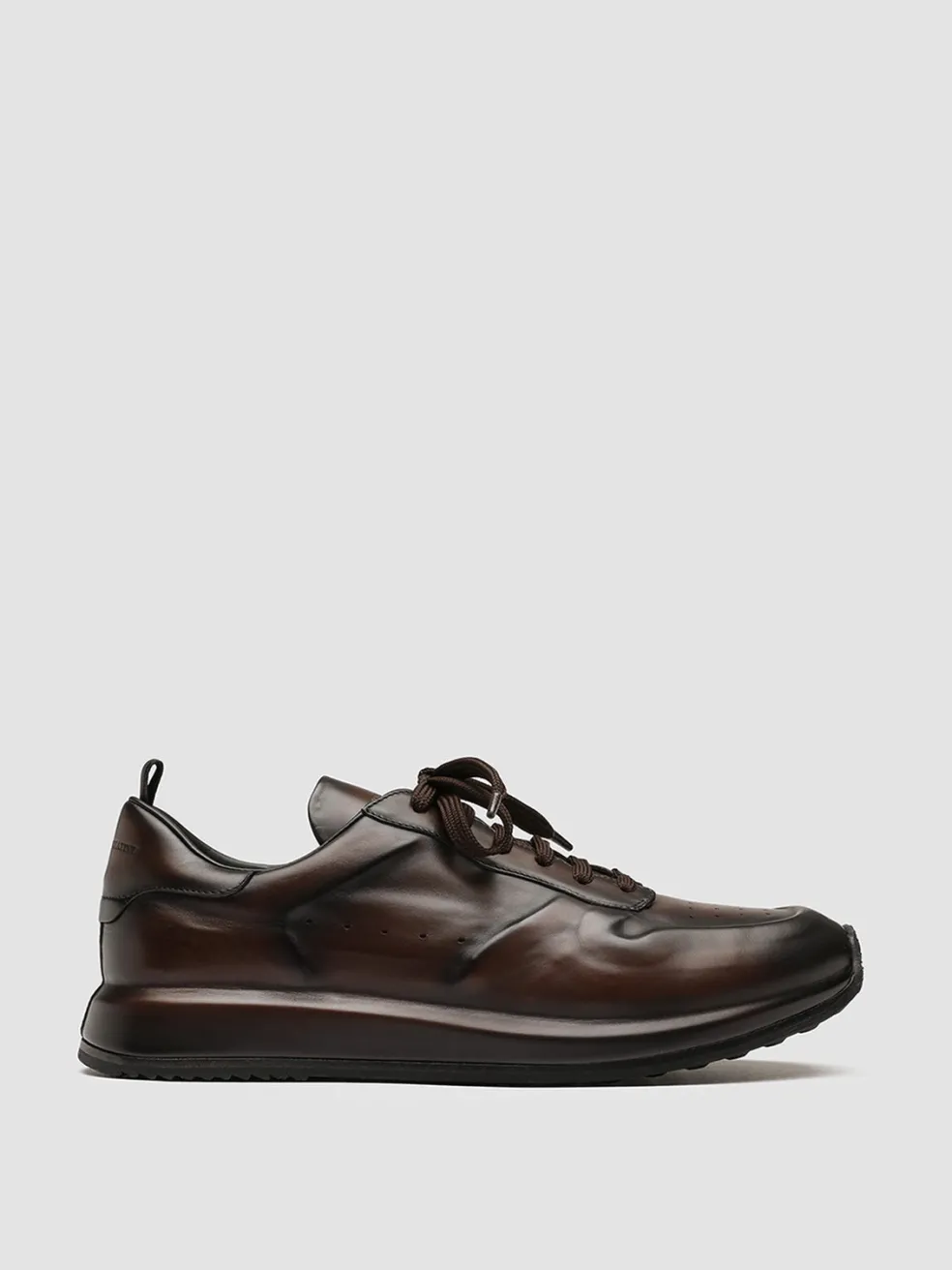Fashion Officine Creative RACE LUX 003 - Brown Airbrushed Leather Sneakers DARK
