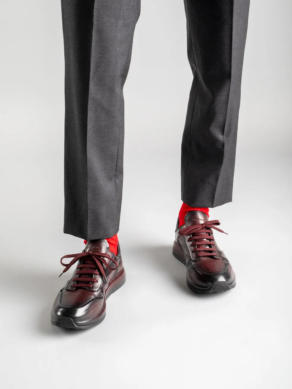 Fashion Officine Creative RACE LUX 003 - Brown Airbrushed Leather Sneakers DARK