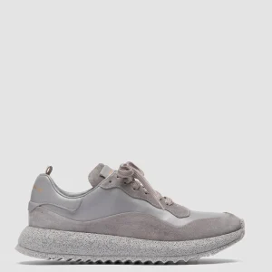 Best Sale Officine Creative RACE RUBREX 101 - Grey Leather And Suede Low Top Sneakers PIOMBO/CAVIAR                                     