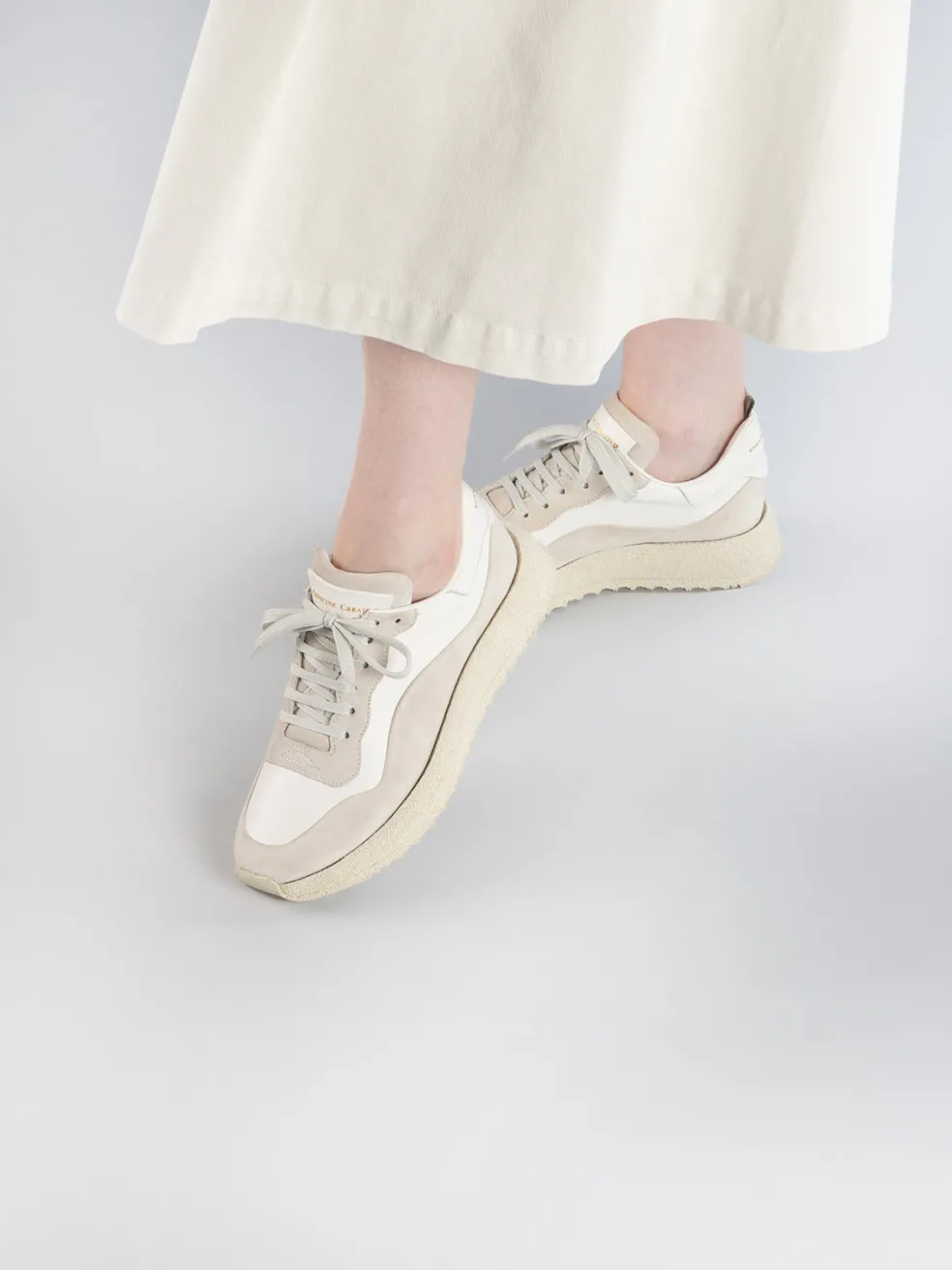 Hot Officine Creative RACE RUBREX 101 - White Leather And Suede Low Top Sneakers OFF WHITE