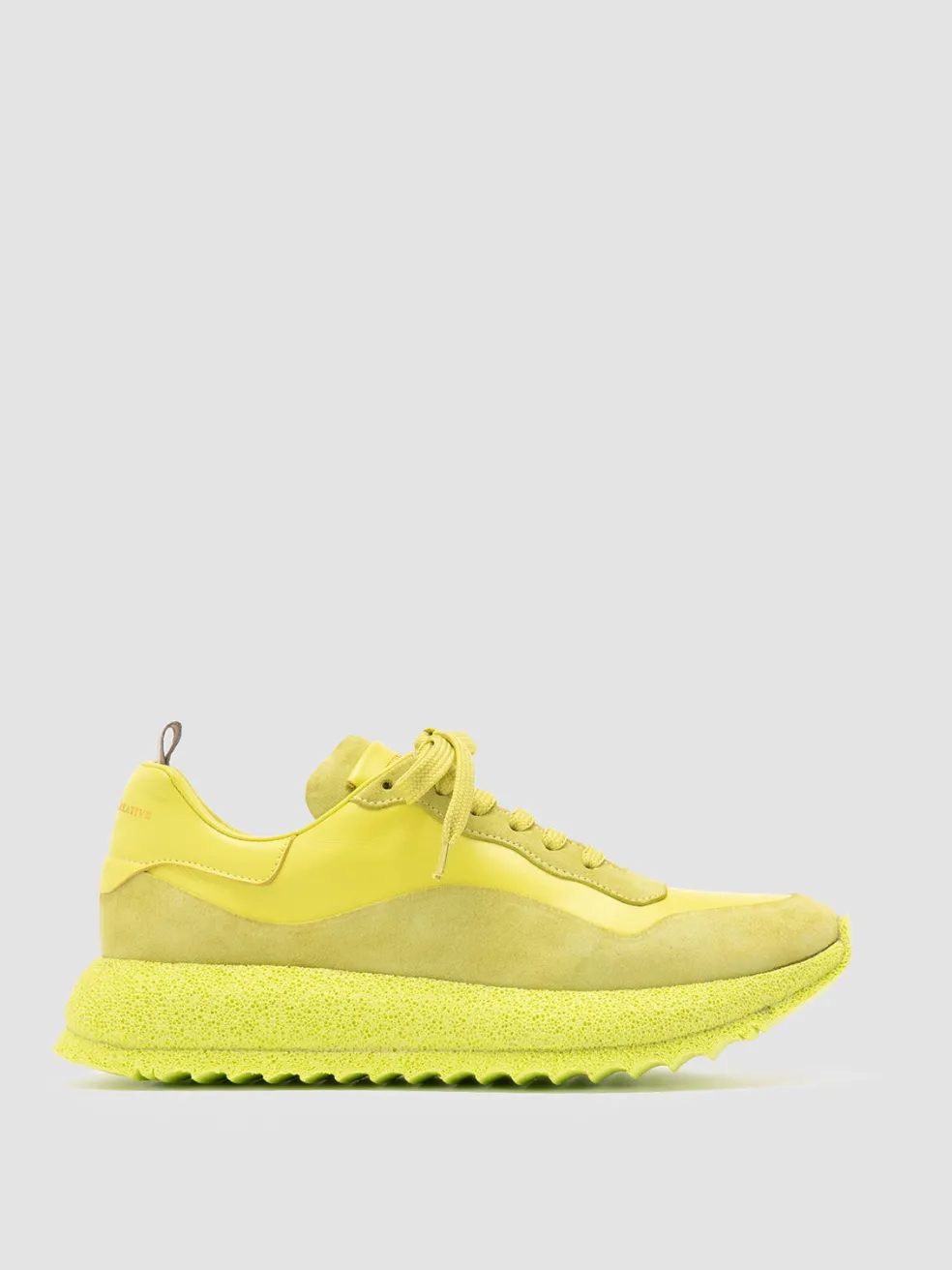 Shop Officine Creative RACE RUBREX 101 - Leather And Suede Low Top Sneakers YELLOW