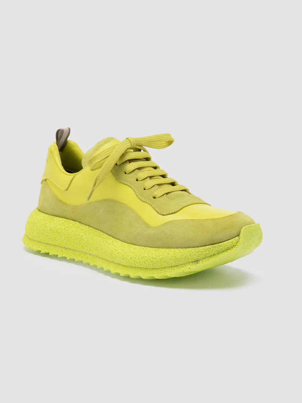 Shop Officine Creative RACE RUBREX 101 - Leather And Suede Low Top Sneakers YELLOW