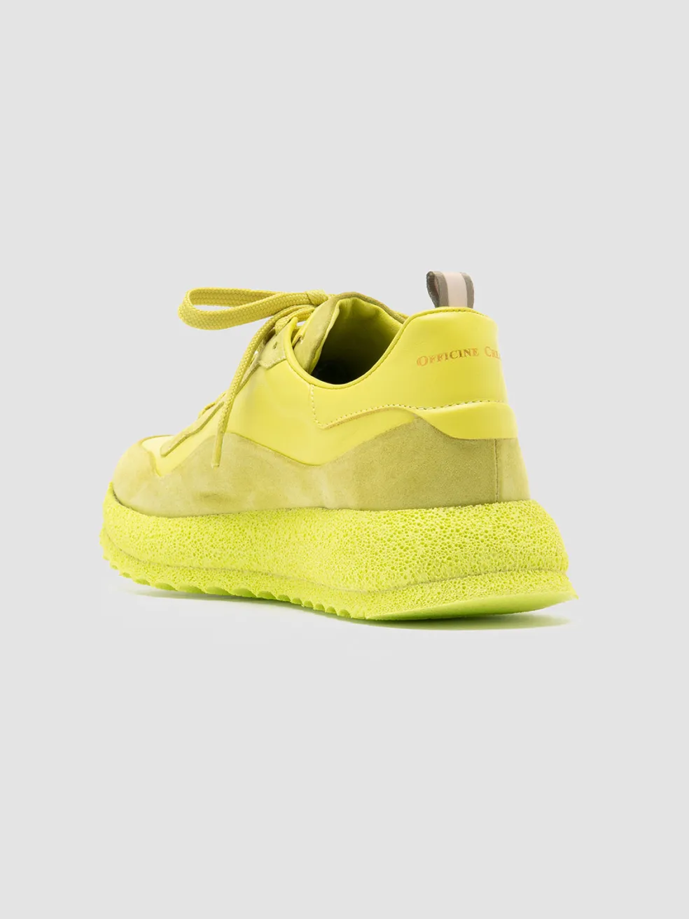 Shop Officine Creative RACE RUBREX 101 - Leather And Suede Low Top Sneakers YELLOW