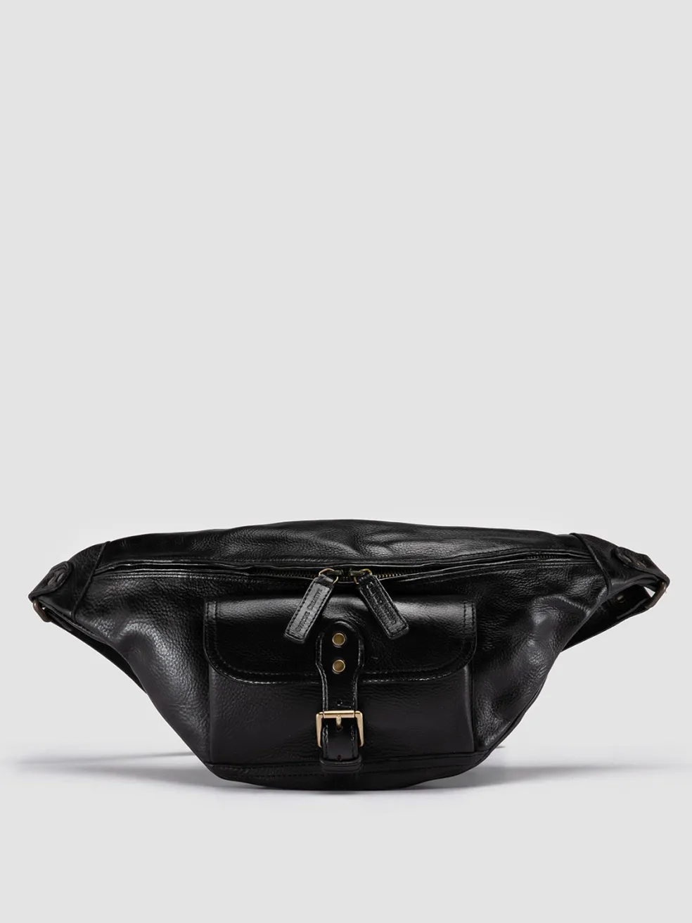 Shop Officine Creative RARE 044 - Leather Waist Pack BLACK