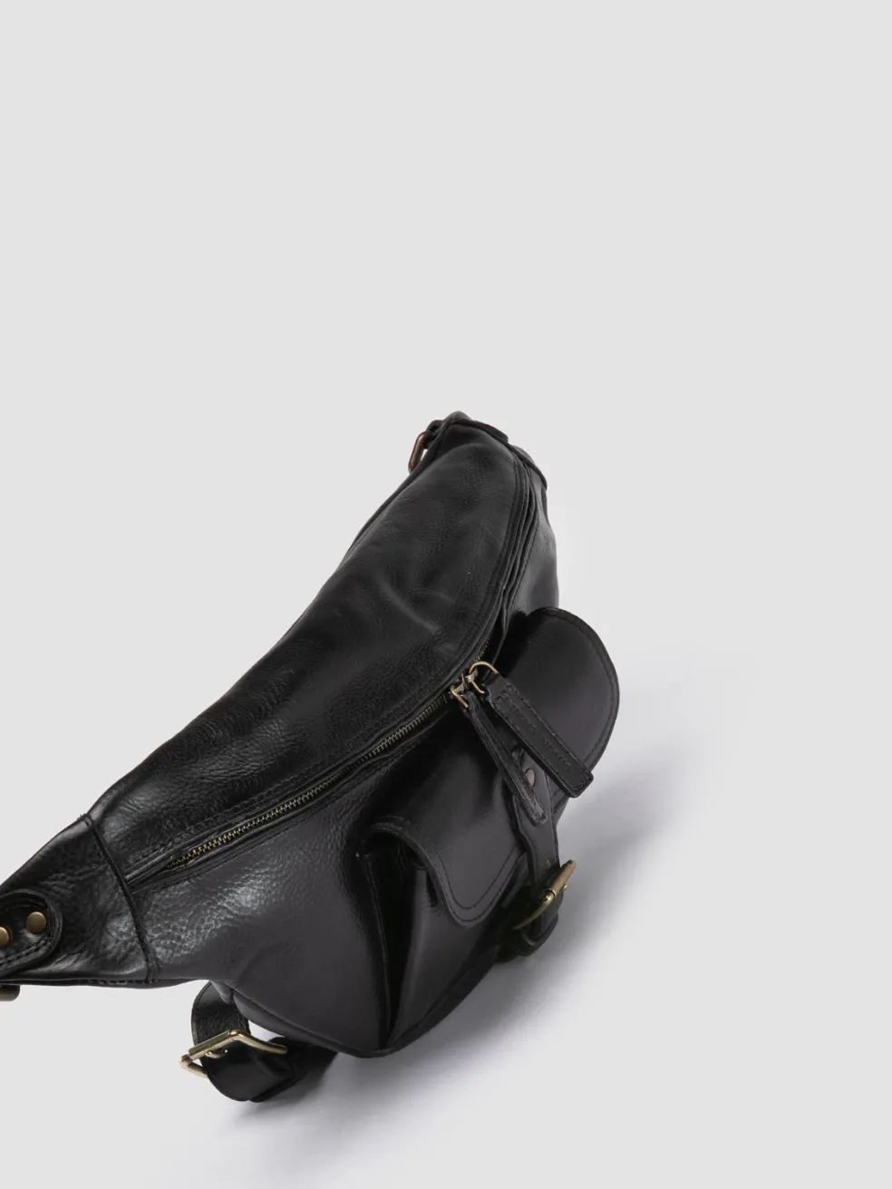 Shop Officine Creative RARE 044 - Leather Waist Pack BLACK