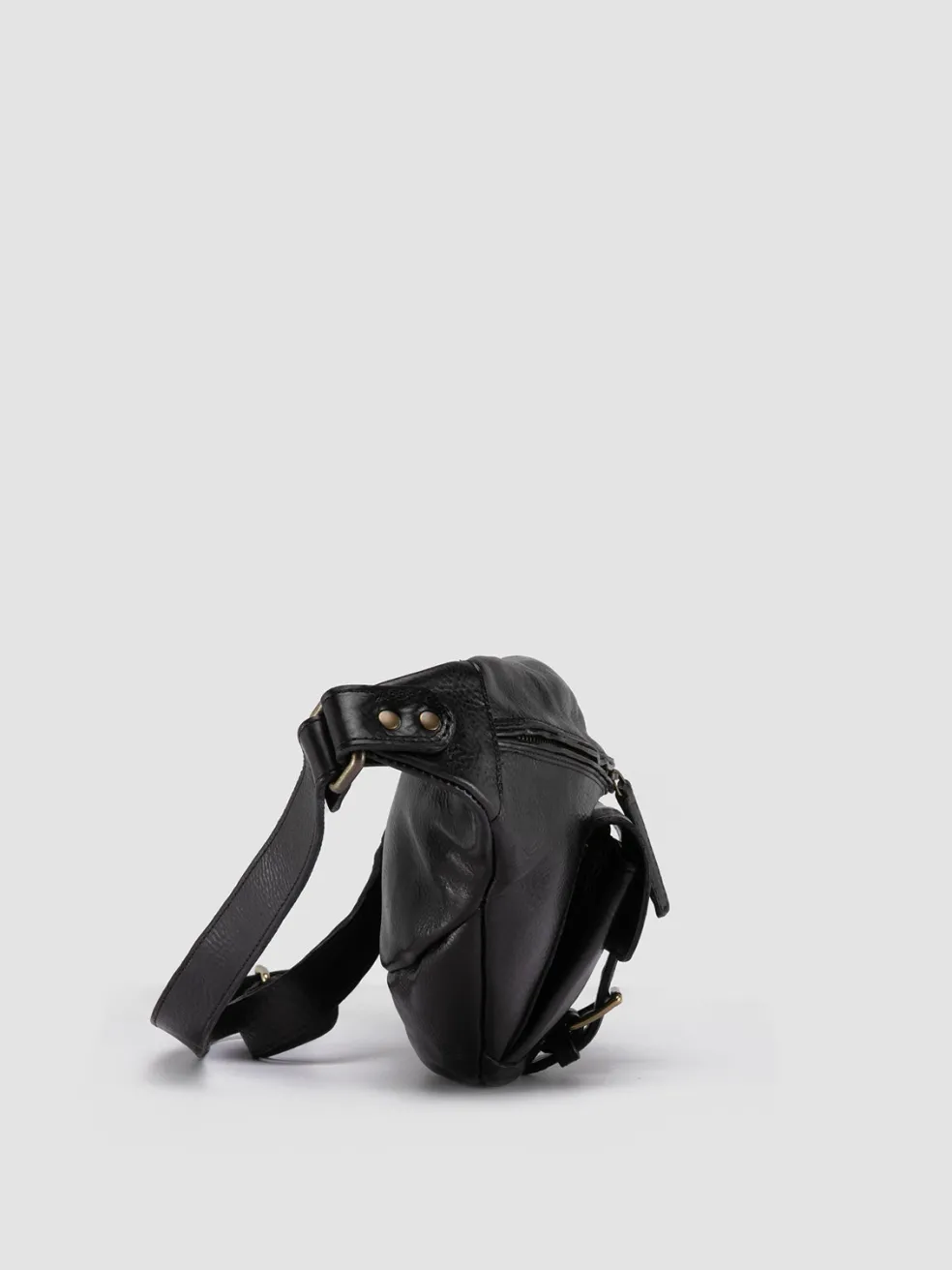 Shop Officine Creative RARE 044 - Leather Waist Pack BLACK