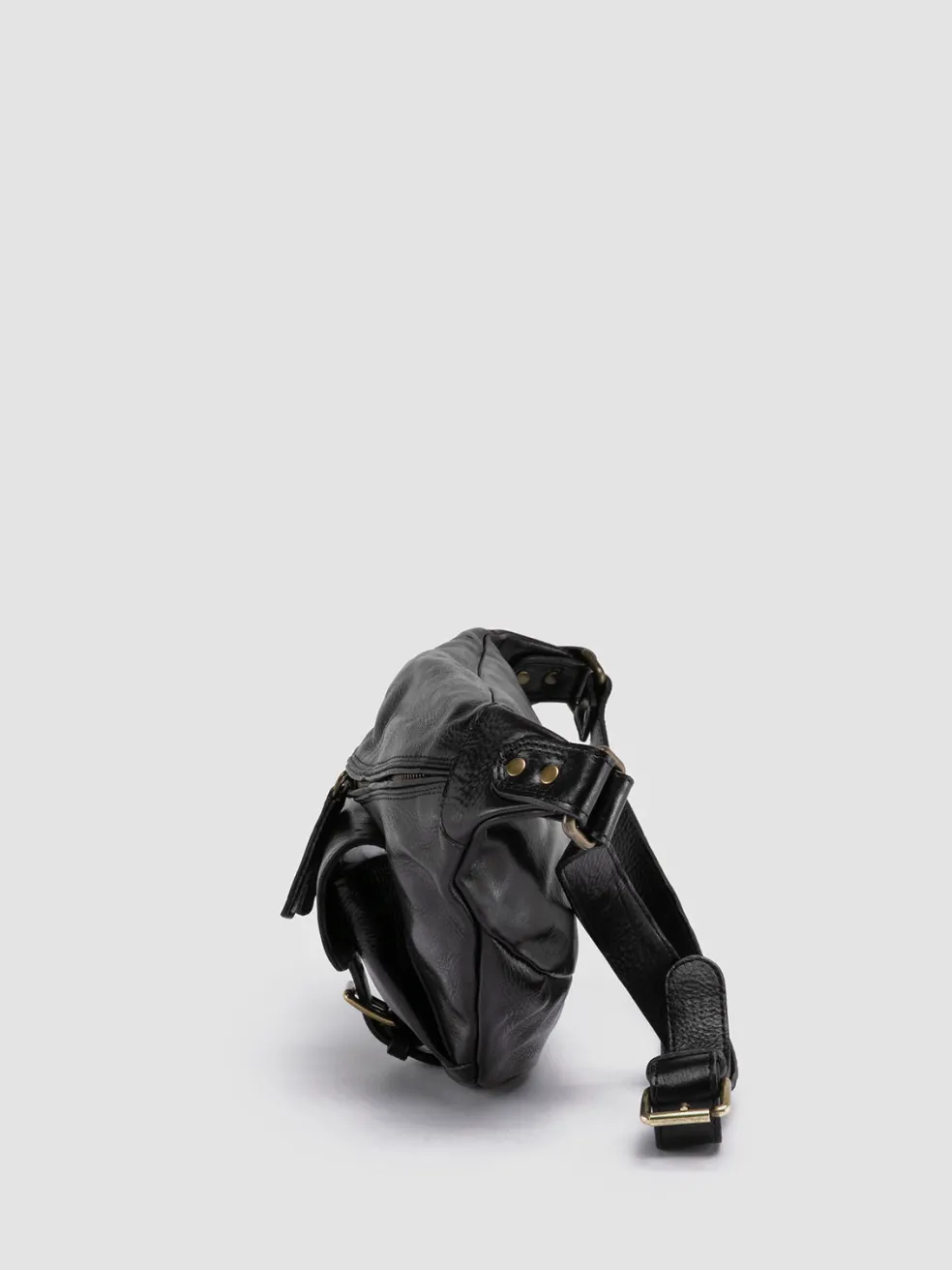 Shop Officine Creative RARE 044 - Leather Waist Pack BLACK