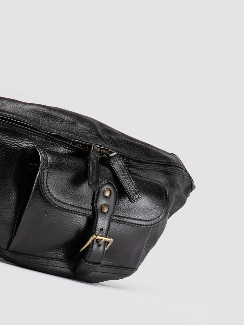 Shop Officine Creative RARE 044 - Leather Waist Pack BLACK
