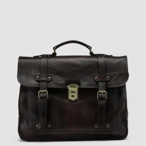 Fashion Officine Creative RARE 040 - Brown Leather Briefcase DARK BROWN