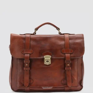 Best Officine Creative RARE 26 - Brown Leather BriefCase DARK BROWN
