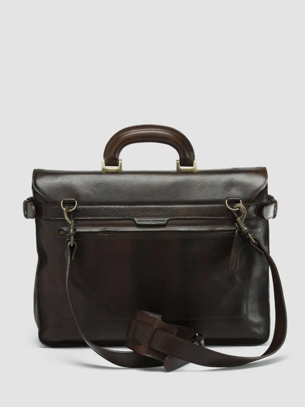 Cheap Officine Creative RARE 036 - Brown Leather Briefcase MORO