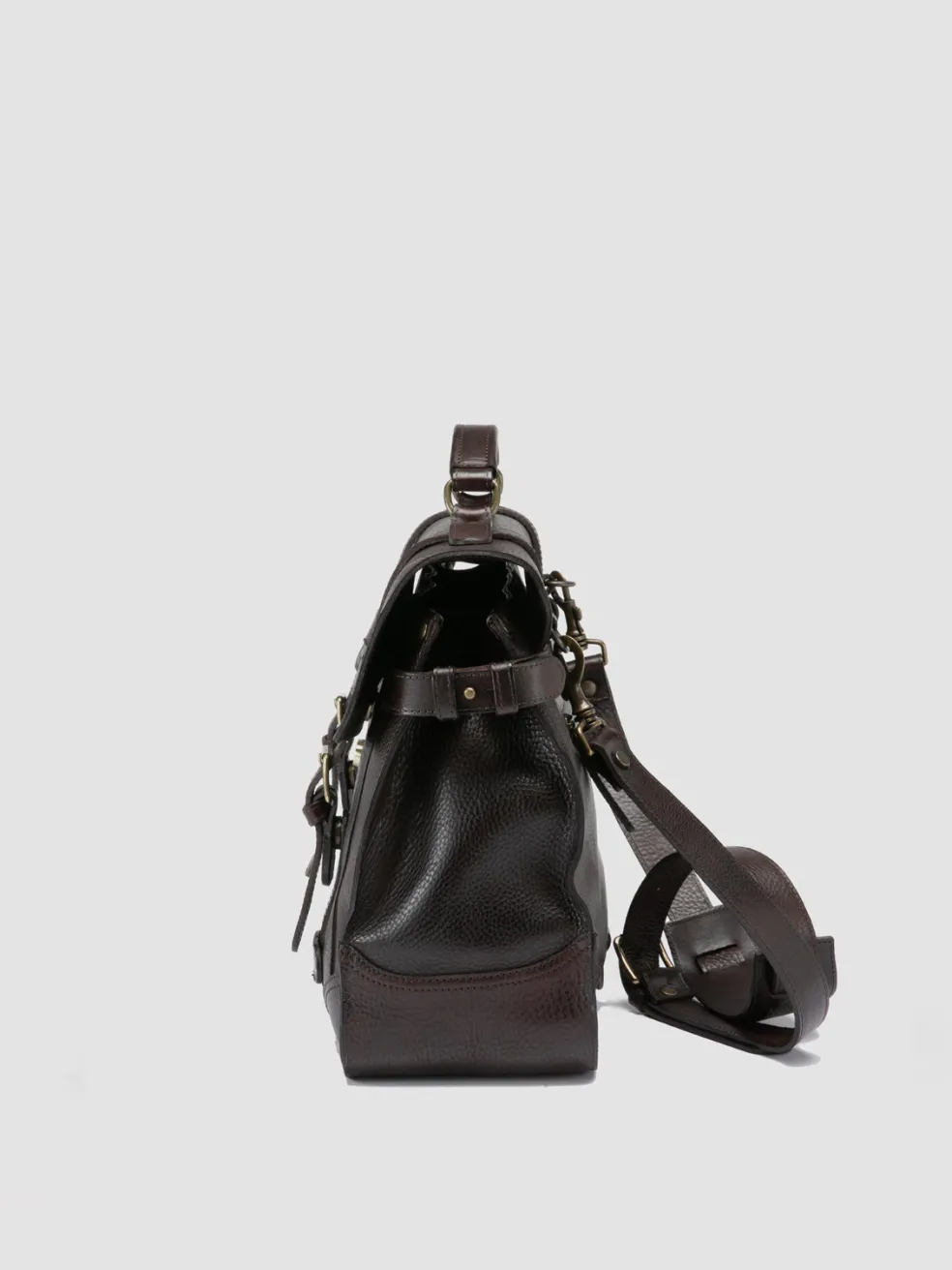 Fashion Officine Creative RARE 040 - Brown Leather Briefcase DARK BROWN