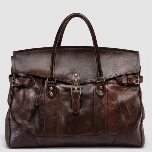 Cheap Officine Creative RARE 042 - Brown Leather Weekender DARK BROWN
