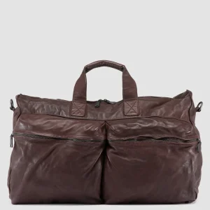 Best Sale Officine Creative RECRUIT 013 - Leather Weekend Bag DARK BROWN