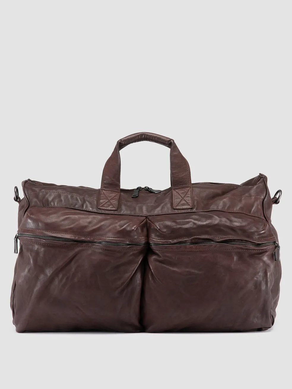 Best Sale Officine Creative RECRUIT 013 - Leather Weekend Bag DARK BROWN
