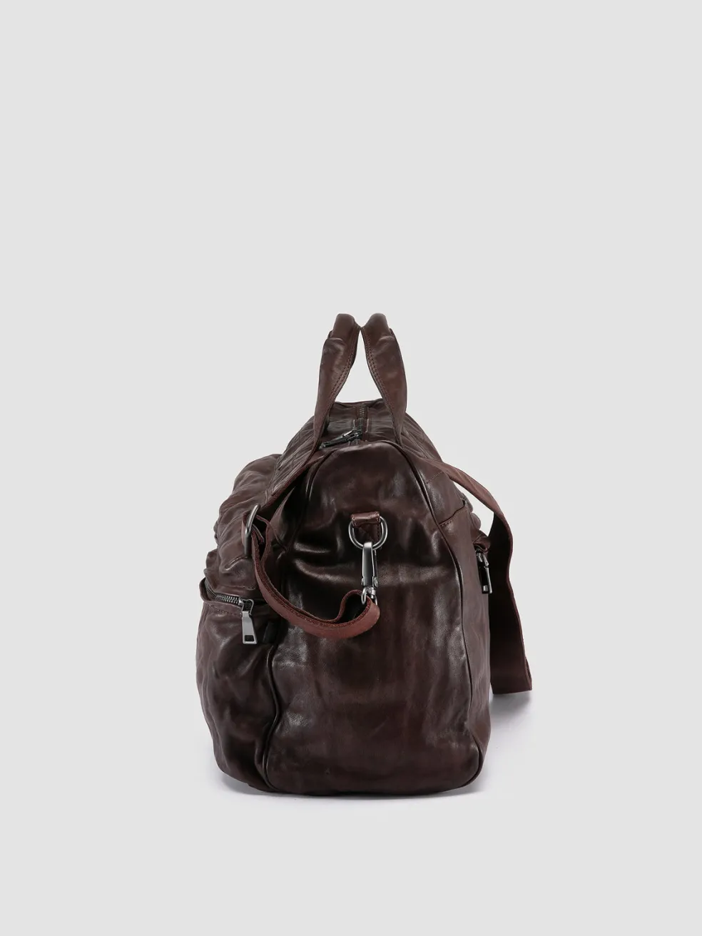 Best Sale Officine Creative RECRUIT 013 - Leather Weekend Bag DARK BROWN