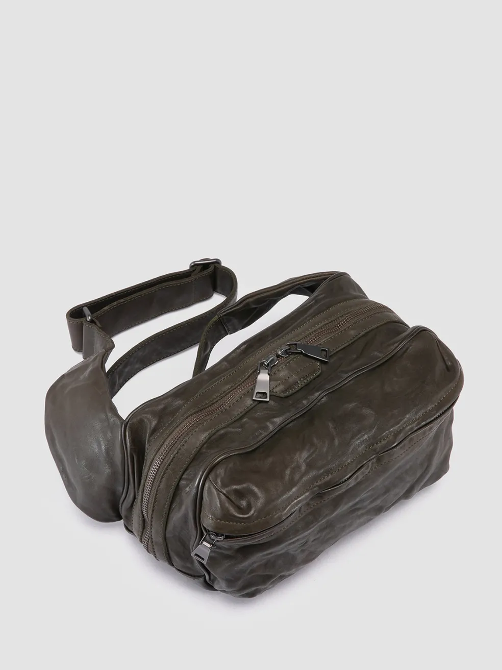 Hot Officine Creative RECRUIT 012 - Leather Waistpack GREEN