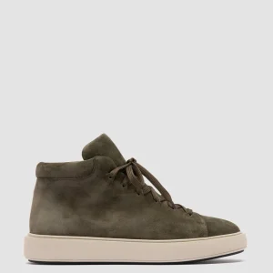Shop Officine Creative REMASTER 002 - Green Suede High Top Sneakers KHAKI