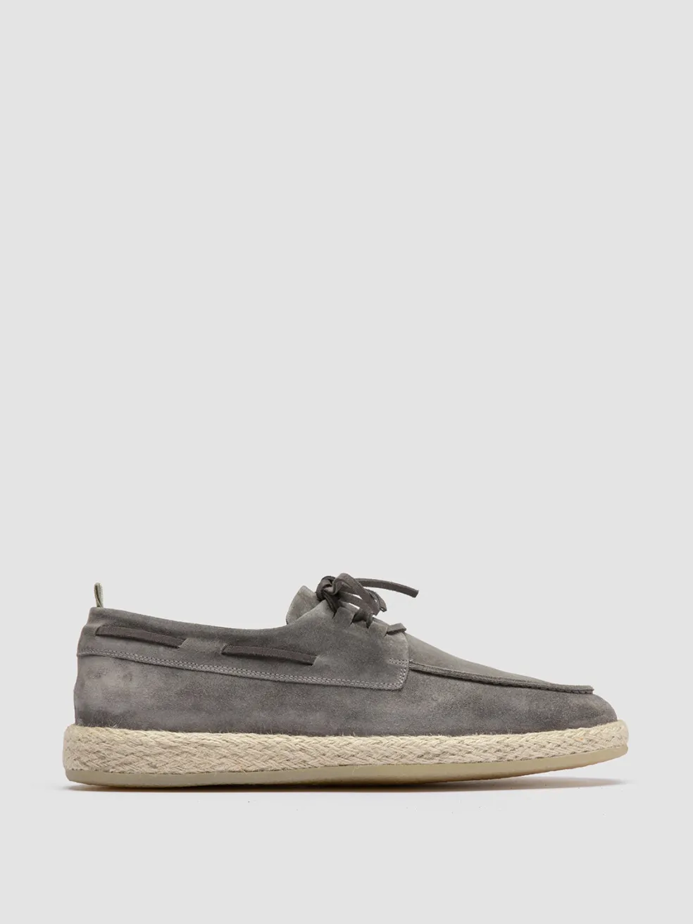 Cheap Officine Creative ROPED 005 - Grey Suede Boat Shoes NEBBIA