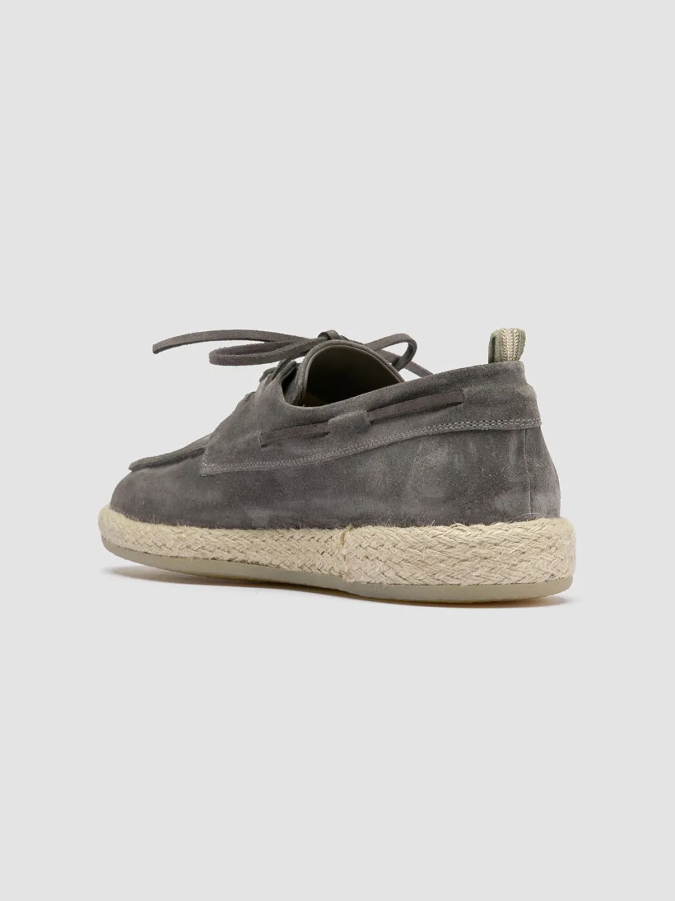 Cheap Officine Creative ROPED 005 - Grey Suede Boat Shoes NEBBIA